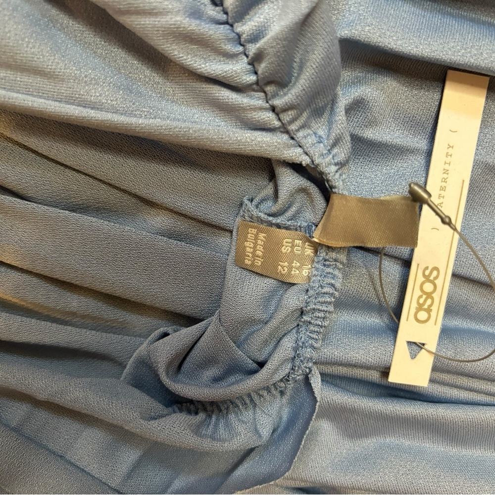 ASOS blue pleated midi dress size US 12 - Picture 6 of 7